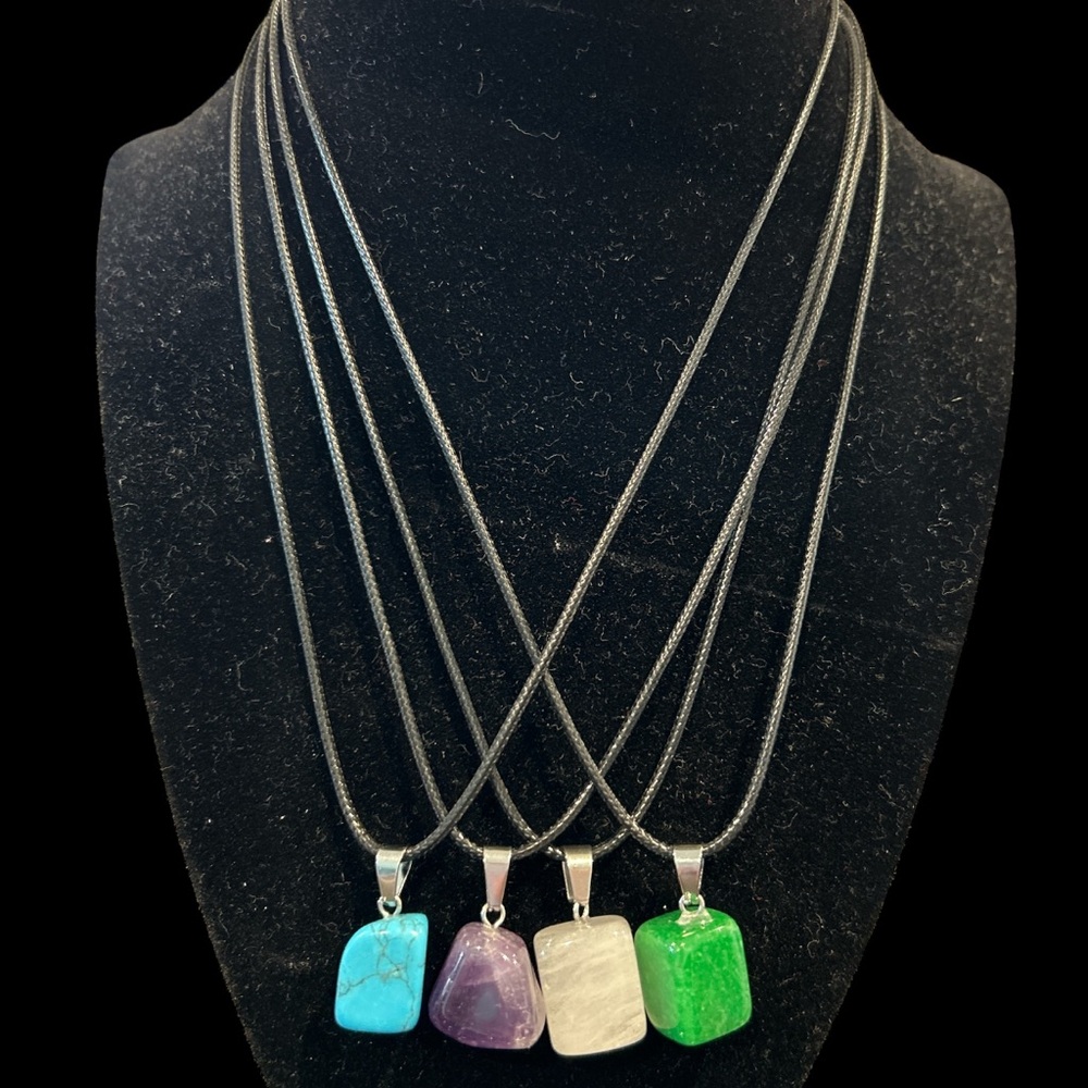 3/$30 Crystal Stone Pendant Necklace- Choice 1